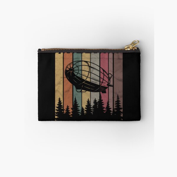 Item preview, Vintage Zeppelin Blimp Airship Retro 70s Striped Sky Forest #7299 designed and sold by aztra-art.