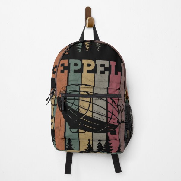 Item preview, Vintage Zeppelin Blimp Airship Retro 70s Striped Sky Forest #7299 designed and sold by aztra-art.