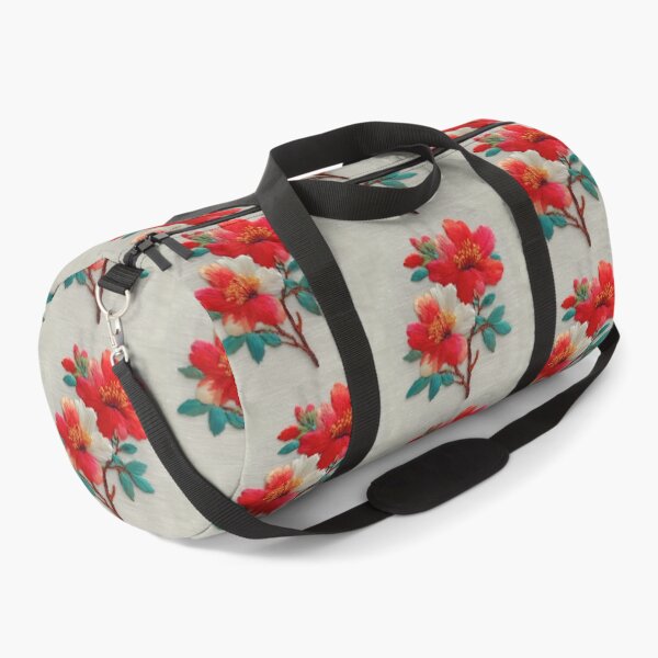 Item preview, Vibrant Red Hibiscus Floral Embroidery Art designed and sold by colorful-white.