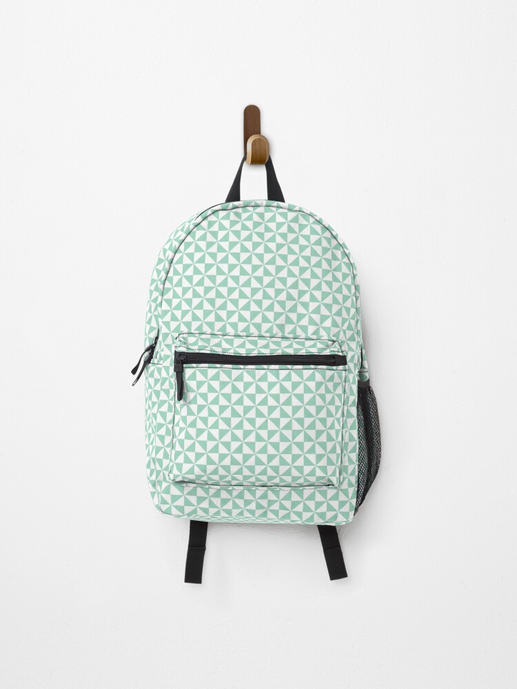 Thumbnail 1 of 3, Backpack, White And Mint Pinwheel Pattern designed and sold by pattern-archive.