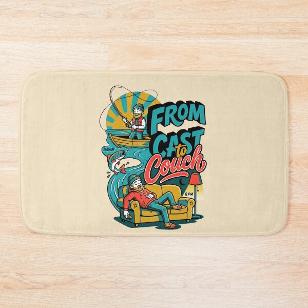 Item preview, From Cast To Couch Dawn To 8PM Fisherman Graphic — Funny Fishing Life Humor  designed and sold by SkTee2k.