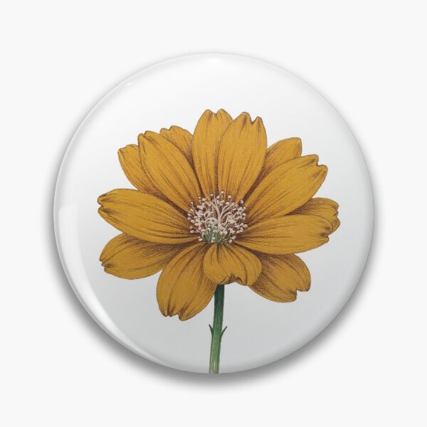 Item preview, Golden Bloom — Original Mustard Yellow Flower Pencil Drawing Art designed and sold by MoonHoneybyImani.