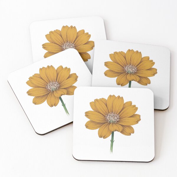 Item preview, Golden Bloom — Original Mustard Yellow Flower Pencil Drawing Art designed and sold by MoonHoneybyImani.