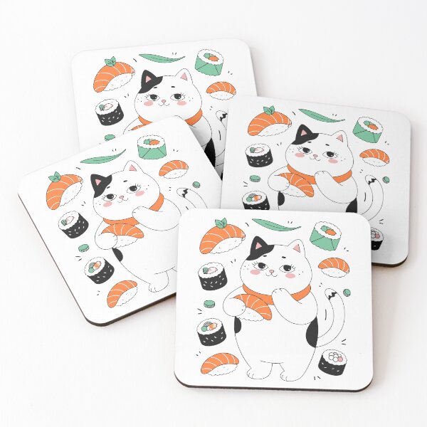 Item preview, Cute Black Cat Sushi Lover Kawaii Japanese Food T-Shirt designed and sold by Mousy17.