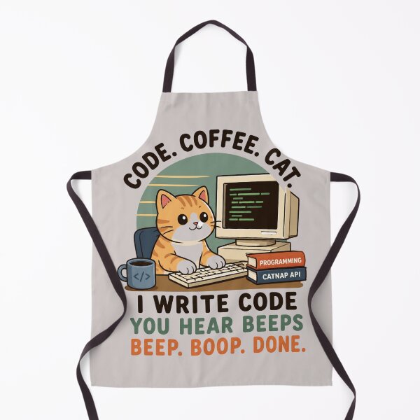 Item preview, Code Coffee Cat Programmer Humor Illustration designed and sold by bosamji.