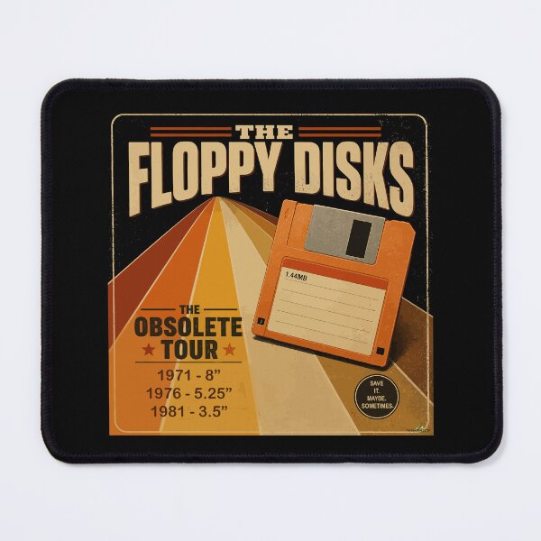 Item preview, The Floppy Disks World Tour Retro Funny Sticker TShirt 01 designed and sold by OuterShellUK.