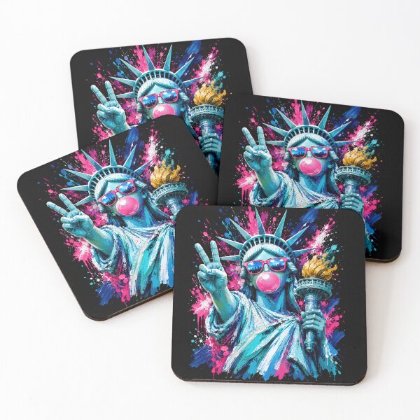 Item preview, Pop Art Statue of Liberty Bubble Gum Peace Sign Color Splash  designed and sold by THREE LITTLE BEANS.