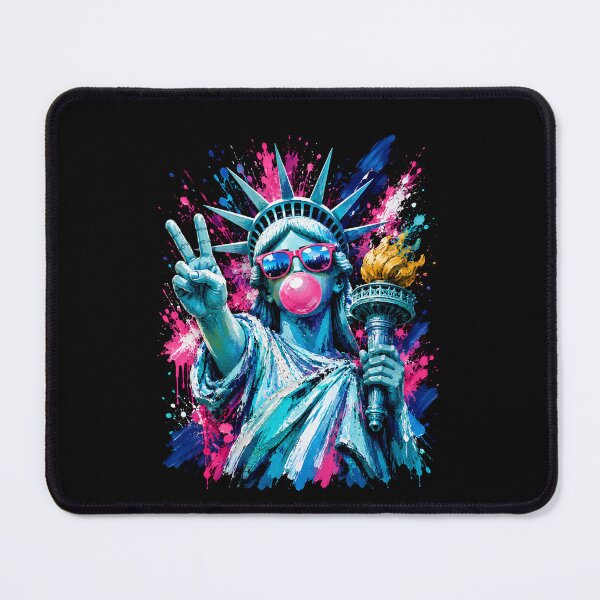 Item preview, Pop Art Statue of Liberty Bubble Gum Peace Sign Color Splash  designed and sold by THREE LITTLE BEANS.