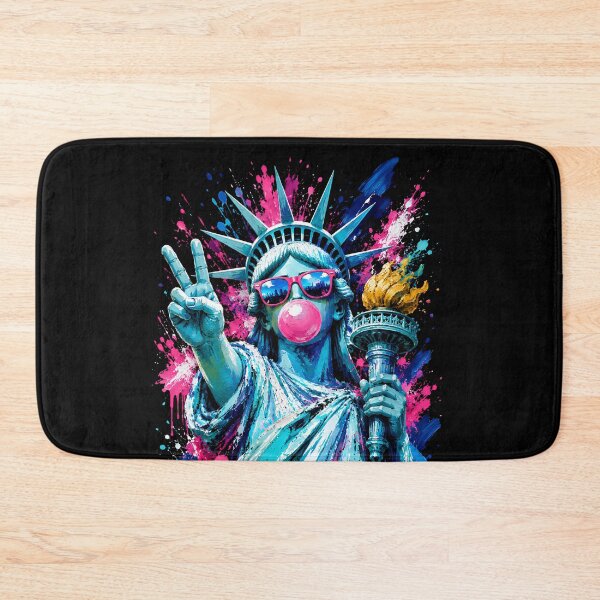 Item preview, Pop Art Statue of Liberty Bubble Gum Peace Sign Color Splash  designed and sold by THREE LITTLE BEANS.