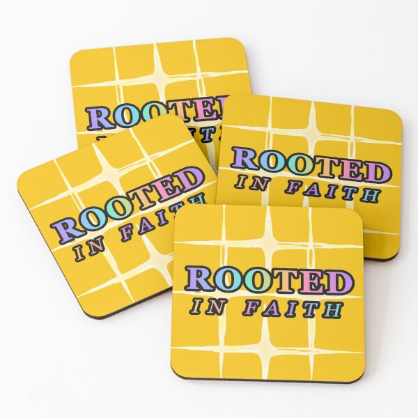 Item preview, Rooted In Faith Inspirational Quote Pastel Aesthetic Design designed and sold by designcolossal.