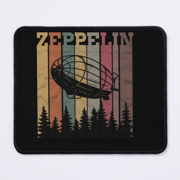 Item preview, Vintage Zeppelin Blimp Airship Retro 70s Striped Sky Forest #3388 designed and sold by aztra-art.