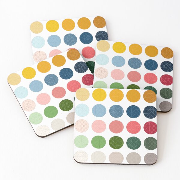 Item preview, Minimalist geometric circles color palette pattern designed and sold by LafinaArt.