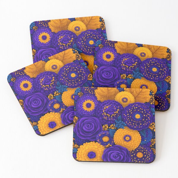 Item preview, Magical Midnight Floral with Golden Autumn Leaves designed and sold by colorful-white.