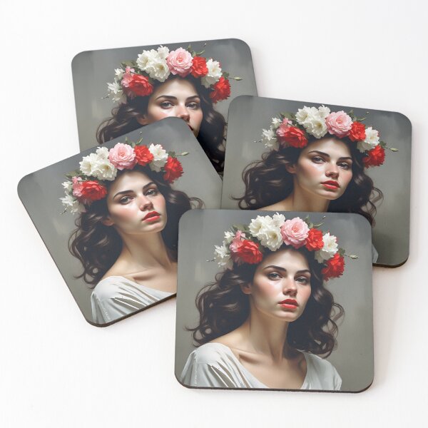 Artikelvorschau, Wandkunstdruck „Frau mit Blumen“ entworfen und verkauft von MK26Designs.