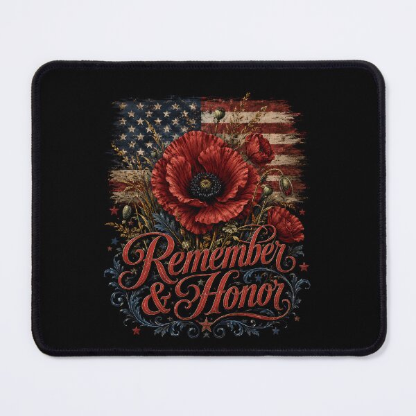 Item preview, Remember and Honor Shirt, Memorial Day Poppy Shirt, Patriotic American Flag Tee, Veterans Day Gift, Military Family designed and sold by THREE LITTLE BEANS.