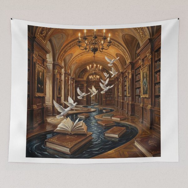 Item preview, Surreal Dark Academia River of Books designed and sold by Gifter-ly.