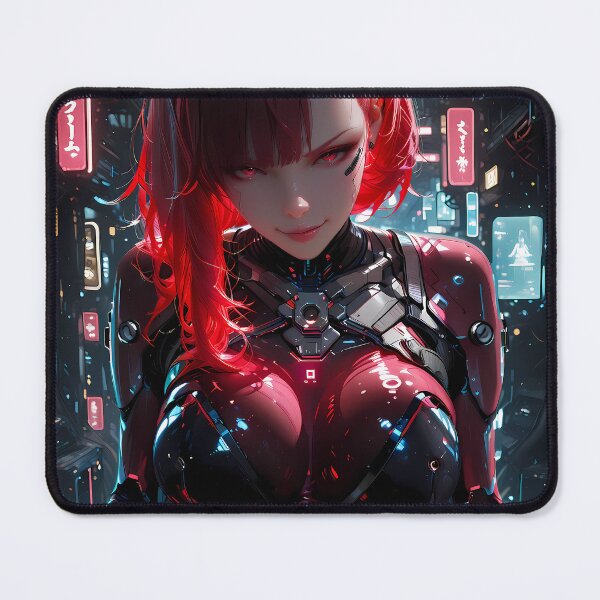 Item preview, Anime Cyberpunk Girl Futuristic Waifu Robot Neon City designed and sold by BorgSpareParts.