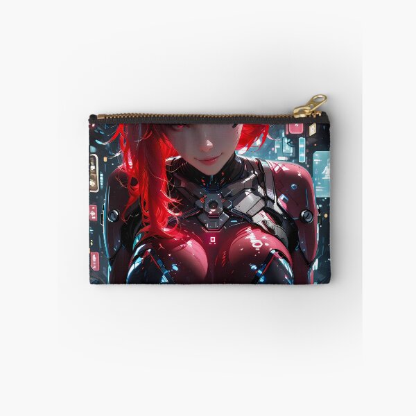 Item preview, Anime Cyberpunk Girl Futuristic Waifu Robot Neon City designed and sold by BorgSpareParts.