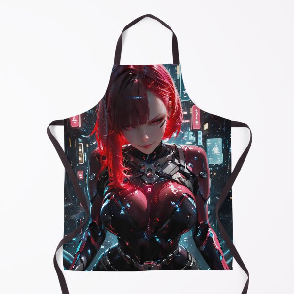 Item preview, Anime Cyberpunk Girl Futuristic Waifu Robot Neon City designed and sold by BorgSpareParts.