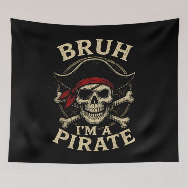 Item preview, Bruh Im A Pirate Vintage Skull Crossbones Compass Captain Sailor Pirate Design designed and sold by ToyaVitoricu.