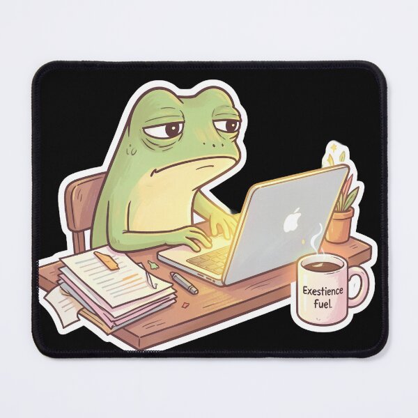 Item preview, Frog Burnout Sticker – Existence Error Meme Humor designed and sold by SoftAuraStudi0.