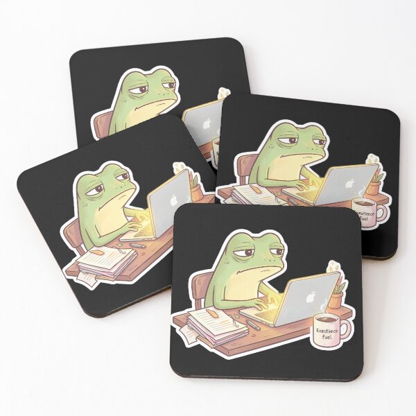 Item preview, Frog Burnout Sticker – Existence Error Meme Humor designed and sold by SoftAuraStudi0.