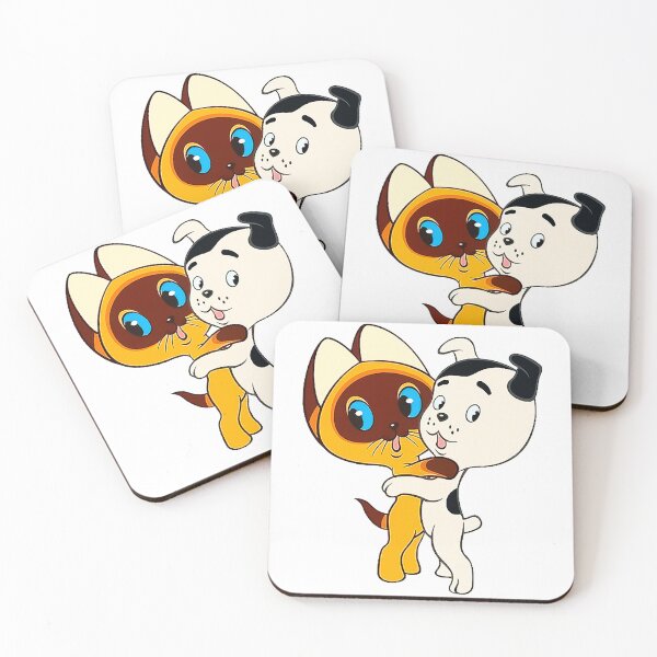 Item preview, Retro Cartoon Best Friends - Kawaii Hugging Cat and Puppy  designed and sold by Tokraz-art.