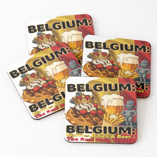 Item preview, Belgium: Waffles, Fries & Beer – The Real Holy Trinity | Funny Belgian Food & Travel Shirt designed and sold by Sushikidsntoddlers.
