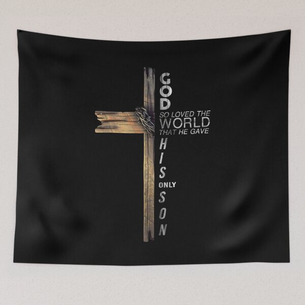 Item preview, God So Loved The World John 3 16 Christian Wooden Cross Faith Design designed and sold by BrandyFreika.