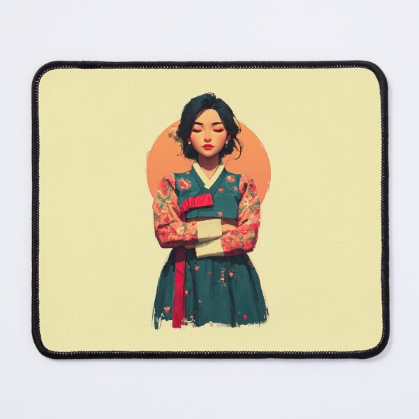 Item preview, Elegant Woman in Traditional Korean Hanbok Dress designed and sold by colorful-white.