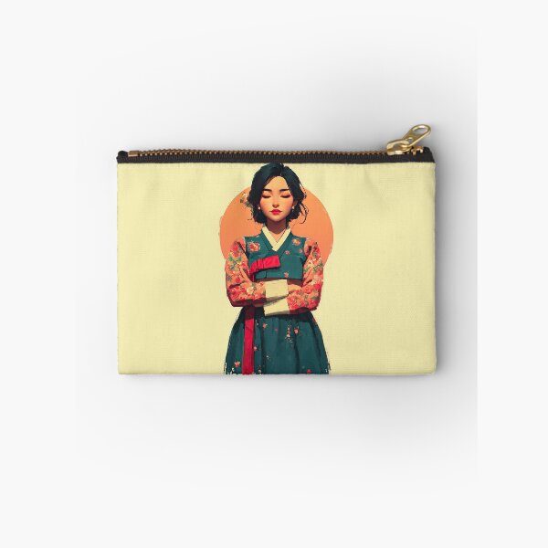 Item preview, Elegant Woman in Traditional Korean Hanbok Dress designed and sold by colorful-white.