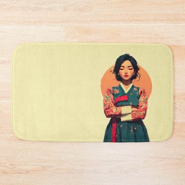 Item preview, Elegant Woman in Traditional Korean Hanbok Dress designed and sold by colorful-white.
