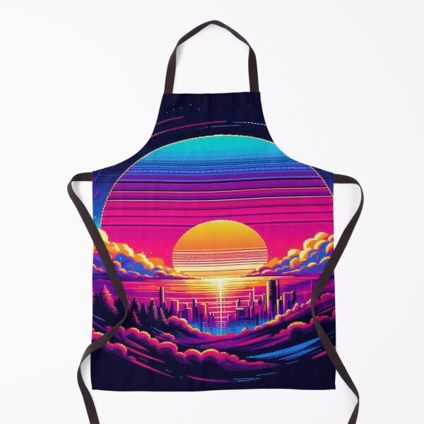 Item preview, Neon Sunset Cityscape with Retro Synthwave Skyline and Vibrant Futuristic Glow designed and sold by FotoworldEdel.