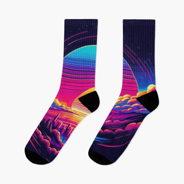 Item preview, Neon Sunset Cityscape with Retro Synthwave Skyline and Vibrant Futuristic Glow designed and sold by FotoworldEdel.