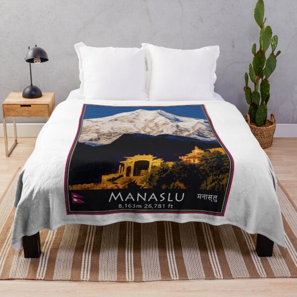 Item preview, Manaslu, Nepal - Vintage travel poster designed and sold by Geoff Shoults.