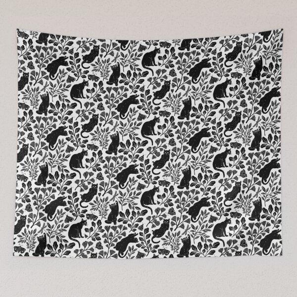 Item preview, Cat Garden - black & gray designed and sold by mudai-art.