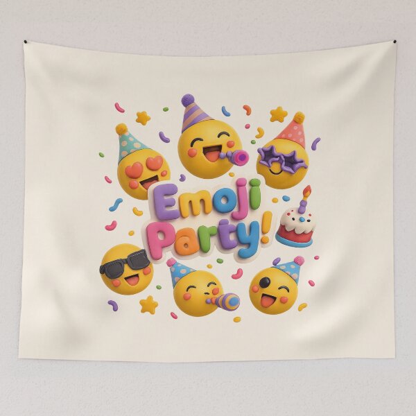 Item preview, Cute Emoji Birthday Party | Kawaii 3D Celebration Art designed and sold by Moons Studio.