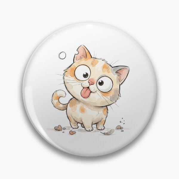 Item preview, Cute Silly Derpy Calico Cat Watercolor designed and sold by CrystalMineArts.