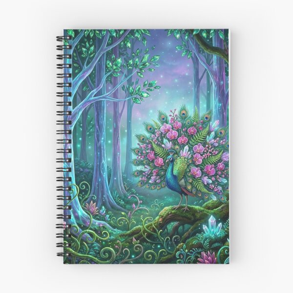 Item preview, Mystical Orchid Peacock in Bioluminescent Forest designed and sold by Gifter-ly.