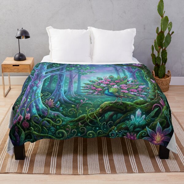 Item preview, Mystical Orchid Peacock in Bioluminescent Forest designed and sold by Gifter-ly.