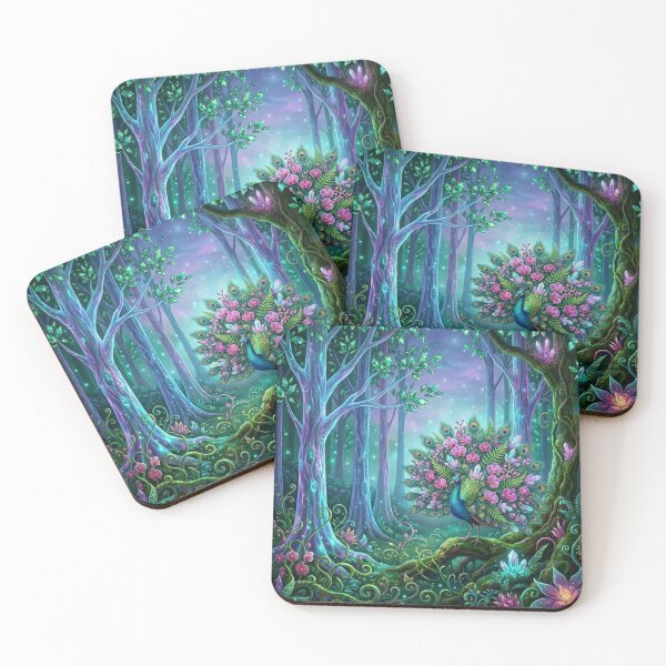 Item preview, Mystical Orchid Peacock in Bioluminescent Forest designed and sold by Gifter-ly.