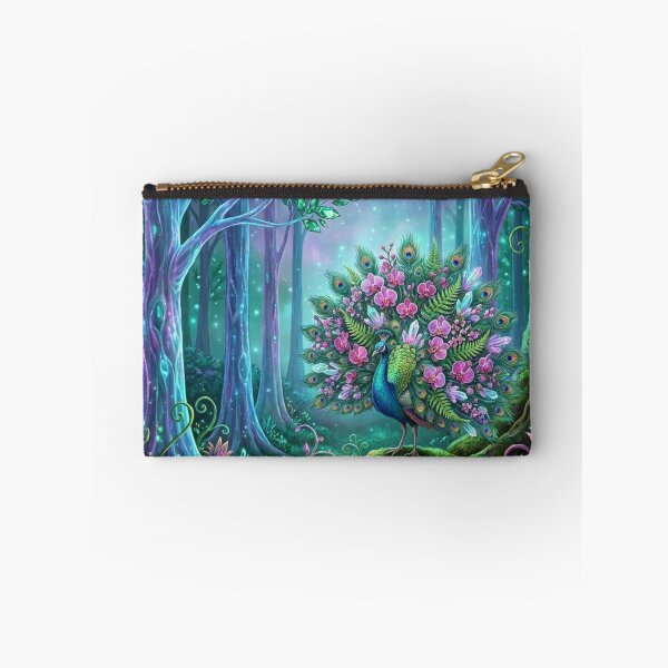 Item preview, Mystical Orchid Peacock in Bioluminescent Forest designed and sold by Gifter-ly.