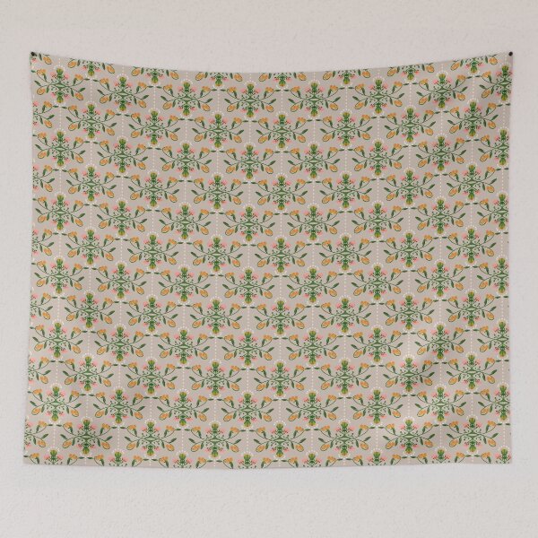 Item preview, Elegant Folk Floral Medallion Pattern in Soft Botanical Colors designed and sold by Almanzart.