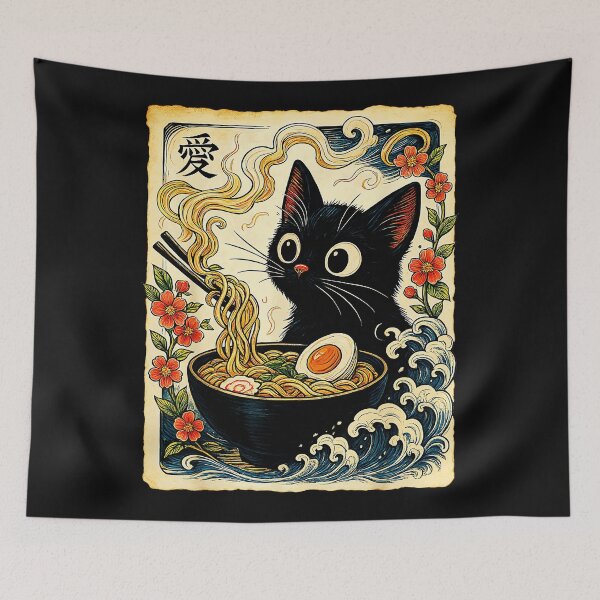 Item preview, Ai Love Japanese Ramen Cat Lover Feline Foodie designed and sold by AmaXONIC.