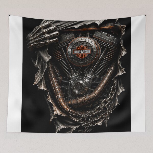 Item preview, Harley-Davidson V-Twin Engine Breakthrough 3D Graphic designed and sold by JcAbstractArt.