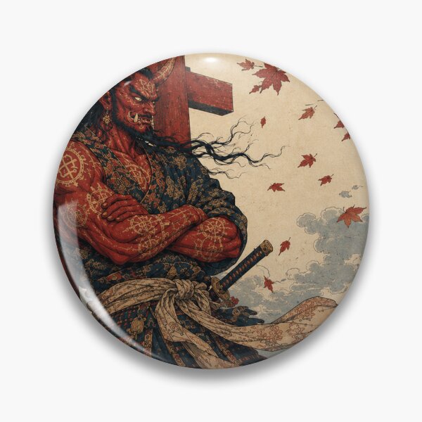 Item preview, Crimson Ronin - Vintage Japanese Oni Samurai Ukiyo-e Woodblock designed and sold by bapupa.