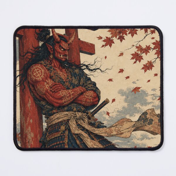 Item preview, Crimson Ronin - Vintage Japanese Oni Samurai Ukiyo-e Woodblock designed and sold by bapupa.