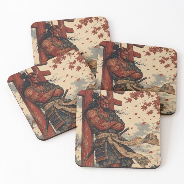 Item preview, Crimson Ronin - Vintage Japanese Oni Samurai Ukiyo-e Woodblock designed and sold by bapupa.