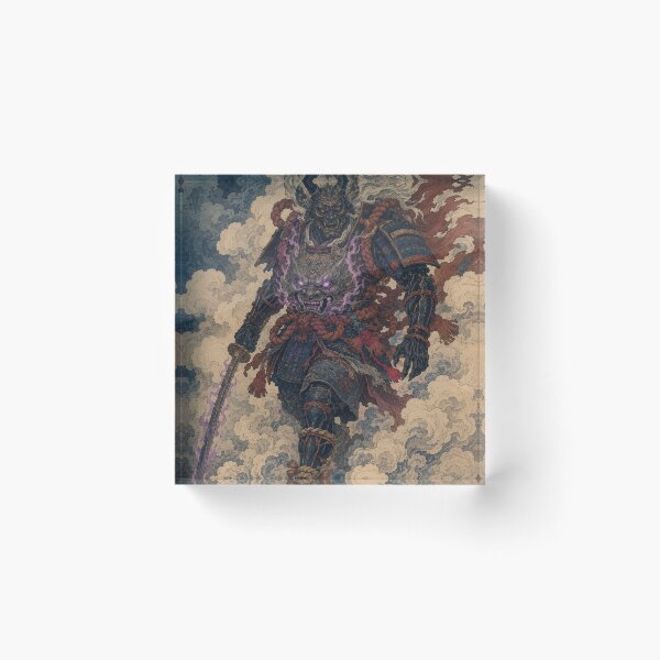 Item preview, Shadow Vanguard - Vintage Japanese Oni Samurai Ukiyo-e Woodblock designed and sold by bapupa.