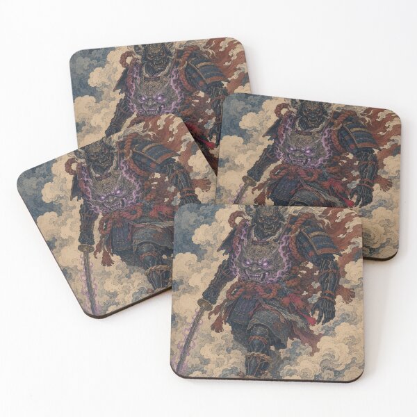 Item preview, Shadow Vanguard - Vintage Japanese Oni Samurai Ukiyo-e Woodblock designed and sold by bapupa.